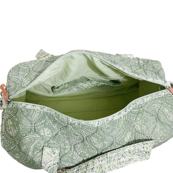 SHABBY CHIC Couture Rachel Ashwell Green Paisley Duffle Weekender Travel Bag New - Picture 8 of 8
